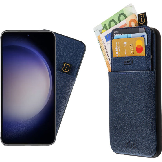 Idol 1991 ���� Samsung S23 Plus 5G S916 6.6'' ANTI-Rfid Leather Smart Wallet BLUE