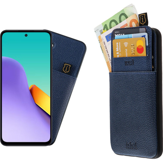 Idol 1991 ���� Xiaomi Redmi 12 4G/5G 6.79'' ANTI-Rfid Leather Smart Wallet BLUE