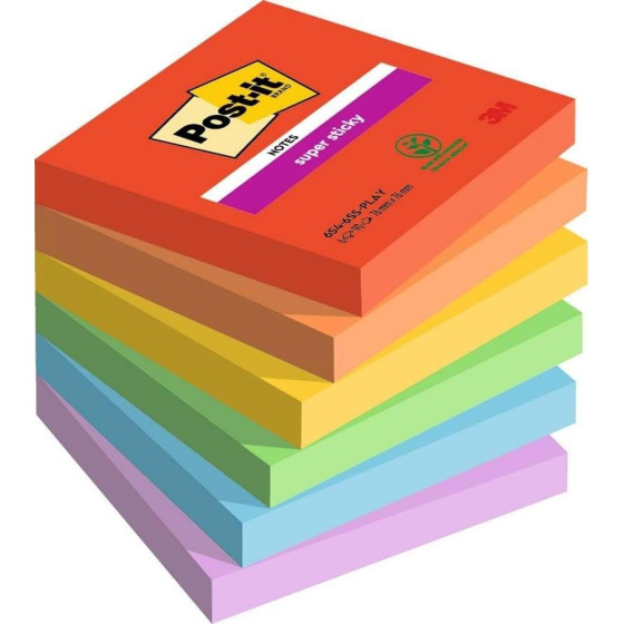 ����������� �������� 3M Post-It 76 x 76 Mm (90 �����,6���) - (654-6SS-PLAY)