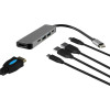 NSP N16 5 In 1 USB-C Hub Type C To Hdmi 4K 30HZ/Usb 3.0 5Gbps/2 Usb 2.0/Pd 3.0 100W/ Type C 3 5GBps Alu GREY