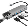 NSP N18 5 In 1 USB-C Hub Type C To Usb 3.0/RJ45 1000Mbps/Pd 60W/Usb 3.0 X2/ Hdmi 4K Alu GREY