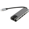 NSP N18 5 In 1 USB-C Hub Type C To Usb 3.0/RJ45 1000Mbps/Pd 60W/Usb 3.0 X2/ Hdmi 4K Alu GREY