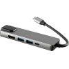 NSP N18 5 In 1 USB-C Hub Type C To Usb 3.0/RJ45 1000Mbps/Pd 60W/Usb 3.0 X2/ Hdmi 4K Alu GREY