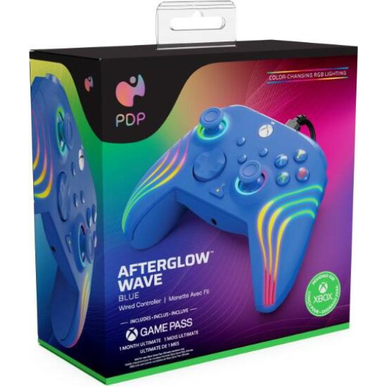 PDP Afterglow Wave Blue Wired Controller For Xbox Series X - (049-024-BL)