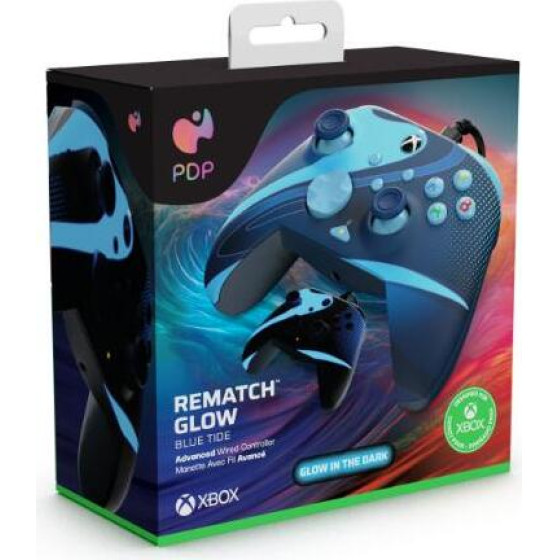 PDP Wired Rematch Ctrl For Xbox Series X - Blue Tide Glow In The Dark - (049-023-BLTD)