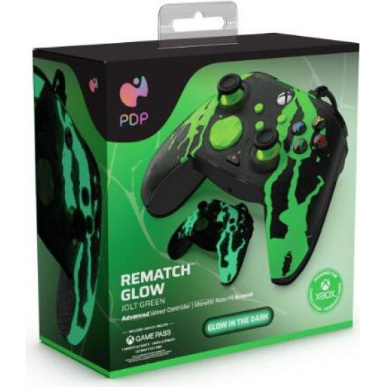 PDP Wired Rematch Ctrl For Xbox Series X - Jolt Green Glow In The Dark - (049-023-JGR)