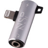 NSP Adaptor 2 In 1 Charging And Audio Adapter Lightning To 3.5MM JACK+Lightning SILVER