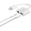 NSP Adaptor Cable 2 In 1 CHARGING-Audio Adapter Lightning To 3.5MM JACK+Lightning 2.4A WHITE