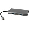 NSP N17 10 In 1 USB-C Hub Type C To Vga With AUDIO/RJ45 1000Mbps/Pd 60W/SDXC/Sd 3.0/Usb 3.0 X3/ Hdmi 4K Alu GREY
