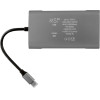 NSP N17 10 In 1 USB-C Hub Type C To Vga With AUDIO/RJ45 1000Mbps/Pd 60W/SDXC/Sd 3.0/Usb 3.0 X3/ Hdmi 4K Alu GREY