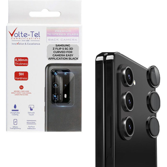 Volte-Tel Camera Glass Cover Samsung Z Fold 5 F946 5G 7.6'' 9H 0.30MM Easy Application BLACK - (5205308350962)