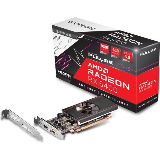 Sapphire Radeon Rx 6400 4GB GDDR6 Pulse Lp ����� �������� - (11315-01-20G)