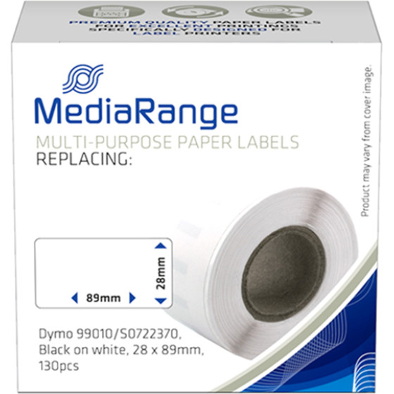 MediaRange �������� ������� ������ (Dymo 99010/S0722370) 28x89mm. 130 Pcs (����� �������� �� ����� �����) - (MRDY99010)