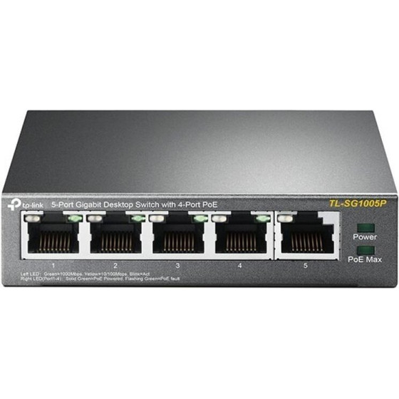 TP-Link 5-Port Gigabit Desktop Switch With 4-Port Poe V2 - (TL-SG1005P)
