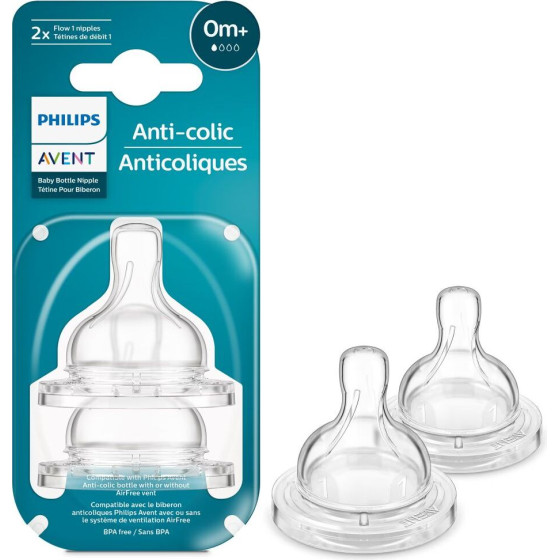 Philips ����� ��� �������� Baby Bottle Flow 1 Nipple 2��� - (SCY761/02)