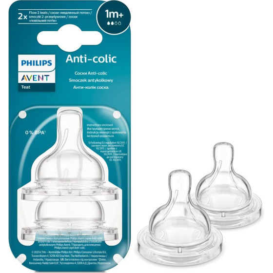 Philips ����� ��� �������� Baby Bottle Flow 2 Nipple 2��� - (SCY762/02)