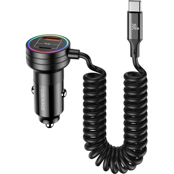 Usams ��������� ����������� US-CC167 �� �������, USB/USB-C, 60W, ������ - (CC167CC01)