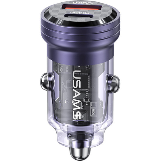 Usams ��������� ����������� US-CC175, Usb & USB-C, 45W, Qc & PD, ��� - (CC175CC02)