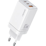 Usams ��������� ������ US-CC180, Usb & 2x USB-C, 65W PD, GaN, ������ - (CC180TC02)