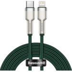 Baseus Cafule Metal Braided USB-C to Lightning Cable 20W Green 1m - (CATLJK-A06)