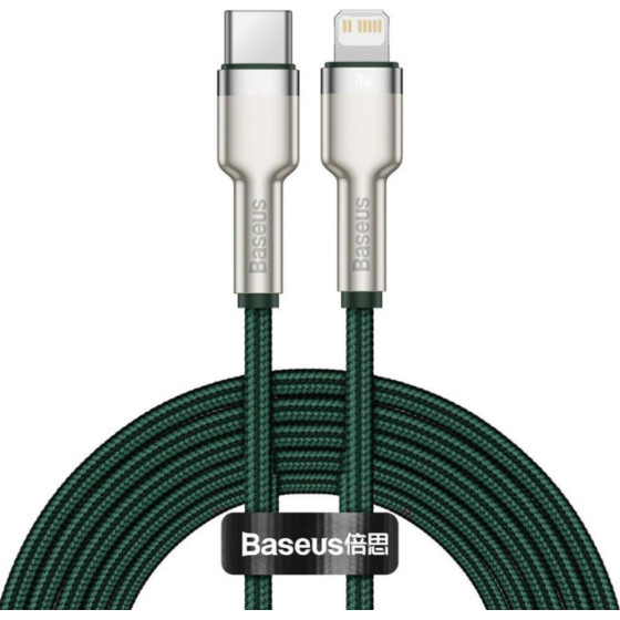 Baseus Cafule Metal Braided USB-C to Lightning Cable 20W Green 1m - (CATLJK-A06)