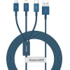 Baseus Superior Series Regular USB to micro USB / Type-C / Lightning Cable 3.5A Blue 1.2m - (CAMLTYS-03)