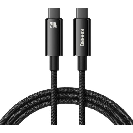 Baseus Tungsten Gold USB 2.0 Cable USB-C male - USB-C 240W Black 2m - (CAWJ040101)