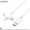 Lamtech 3 In 1 Charging TYPE-C Cable To TYPE-C/LIGHTNING/Micro Usb 1M White - (LAM113119)