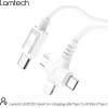 Lamtech 3 In 1 Charging TYPE-C Cable To TYPE-C/LIGHTNING/Micro Usb 1M White - (LAM113119)