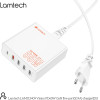 Lamtech Gan Fast Charger 1xTYPE-C & 4xQC3.0 65W & Eu Cable 1.5M - (LAM113409)