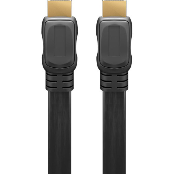 Goobay ������� Hdmi 2.0 Ethernet, flat, 4K/60Hz 18Gbps, 1m, ����� - (61277)