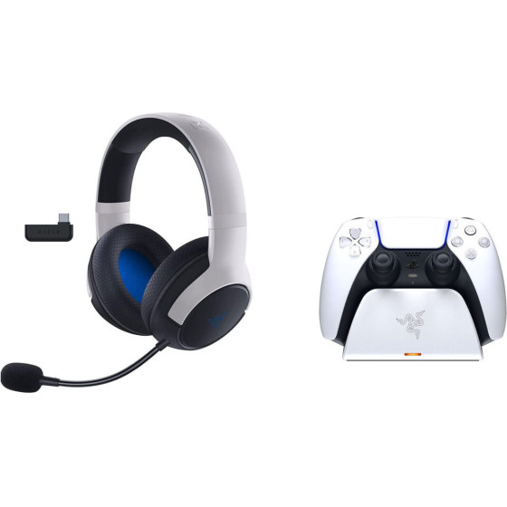 Razer Legendary Duo Bundle For Playstation - Kaira Wireless Headset And Quick Charging Stand For PS5 - (RZ82-03980100-B3M1)