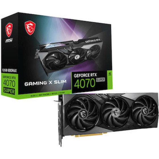 MSI Vga PCI-E Nvidia Gf Rtx 4070 Super 12G Gaming X SLIM, 12GB/192BIT, GDDR6X, HDMI/3x Display PORT, Triple FAN, 2 Slot FANSINK, 3YW. - (912-V513-619)