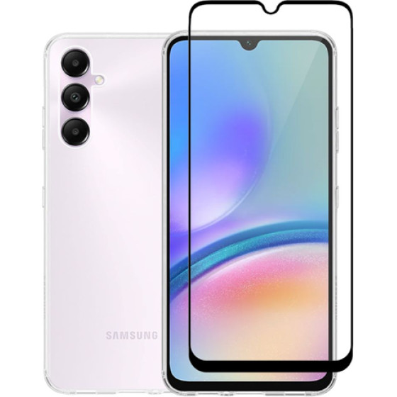 Vivid Set Gelly Case + Full Face Tempered Glass Samsung Galaxy A05s Black - (VIGELLY341GLASSBK)