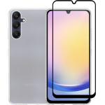 Vivid Set Gelly Case + Full Face Tempered Glass Samsung Galaxy A25 Black - (VIGELLY342GLASSBK)