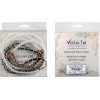 Volte-Tel Neck Strap - ������� ������ ��� ����� White Pearls With Black LEATHER-Gold Metal VT424 120cm