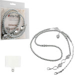 Volte-Tel Neck Strap - ������� ������ ��� ����� White Pearls With Silver Chain VT427 130cm