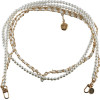 Volte-Tel Neck Strap - ������� ������ ��� ����� White Pearls With White LEATHER-Gold Metal VT425 120cm