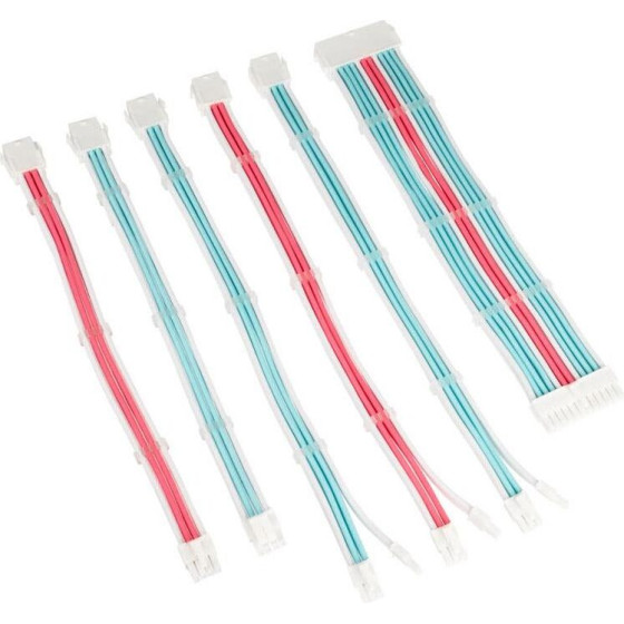 Kolink Core Adept Braided Cable Extension Kit - Brilliant White/Neon Blue/Pure Pink - (PGW-AC-KOL-085)