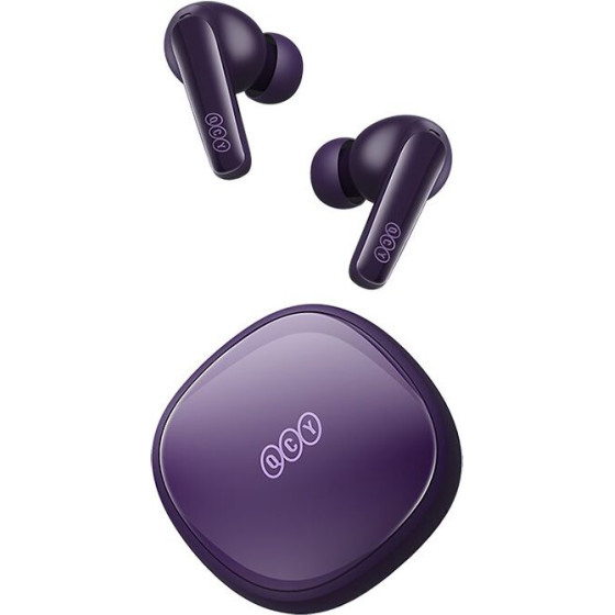 QCY T13X Tws Purple - 30 Hour Battery - True Wireless in-Ear Earbuds - Quick Charge 380mAh - (6957141408490)