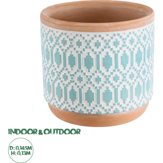GloboStar Artificial Garden Delhi ������������ �������� ����� ������� - Flower Pot ������� �� ����� ��� ���� �14.5 x �13cm - (20523)