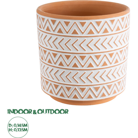 GloboStar Artificial Garden India ������������ �������� ����� ������� - Flower Pot ����� �� ��������� �14.5 x �13.5cm - (20497)