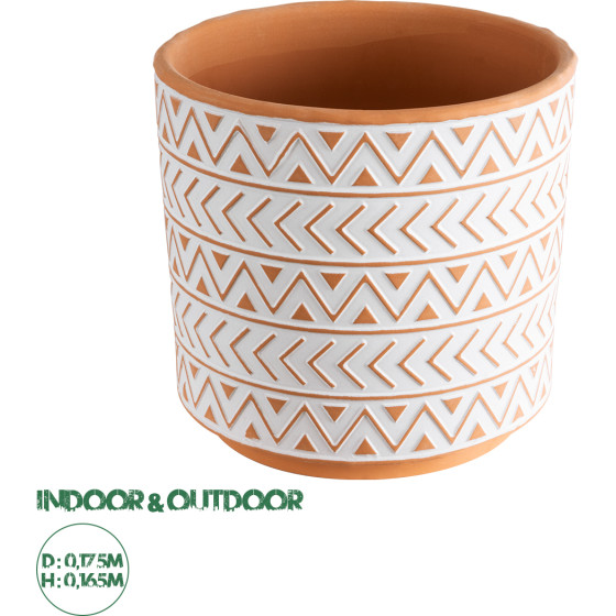 GloboStar Artificial Garden India ������������ �������� ����� ������� - Flower Pot ����� �� ��������� �17.5 x �16.5cm - (20498)