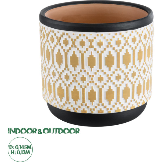 GloboStar Artificial Garden Varanasi ������������ �������� ����� ������� - Flower Pot ����� �� ����� ��� ����� �14.5 x �13cm - (20524)