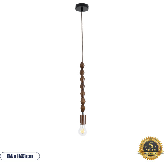 GloboStar Beads Vintage �������� ��������� ������ �������� 1 x E27 AC220-240V IP20 - �4 x �43cm - ���� ������ ������ �������� - 5 ������ ������� - (00695)