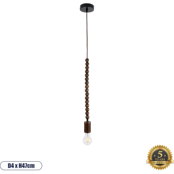 GloboStar Beads Vintage �������� ��������� ������ �������� 1 x E27 AC220-240V IP20 - �4 x �47cm - ���� ������ ������ �������� - 5 ������ ������� - (00694)