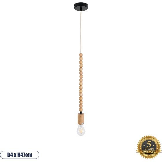 GloboStar Beads Vintage �������� ��������� ������ �������� 1 x E27 AC220-240V IP20 - �4 x �47cm - ���� ������ �������� - 5 ������ ������� - (00698)