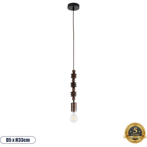 GloboStar Beads Vintage �������� ��������� ������ �������� 1 x E27 AC220-240V IP20 - �5 x �33cm - ���� ������ ������ �������� - 5 ������ ������� - (00692)