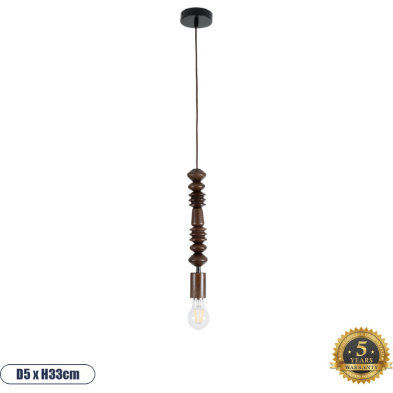 GloboStar Beads Vintage �������� ��������� ������ �������� 1 x E27 AC220-240V IP20 - �5 x �33cm - ���� ������ ������ �������� - 5 ������ ������� - (00693)