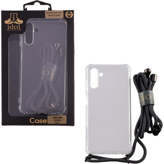 Idol 1991 ���� Samsung S24 5G 6.2'' Antishock Air Tpu With Strap Full Camera Protection �������